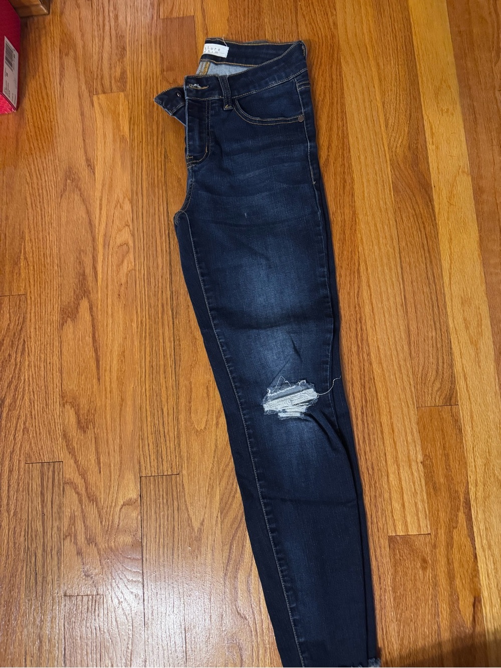 Dark Blue Women's Distressed Skinny Jeans